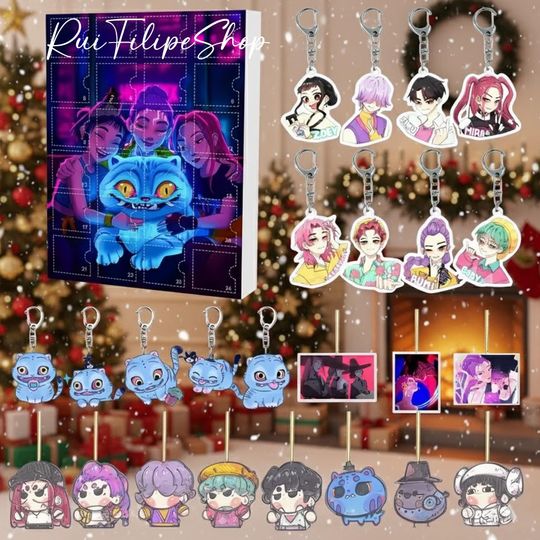 Kpop Demon Hunters Advent Calendar, Huntrix Advent Calendar, 24 Days of Christmas Countdown, Christmas Kpop Demon Hunters Gifts