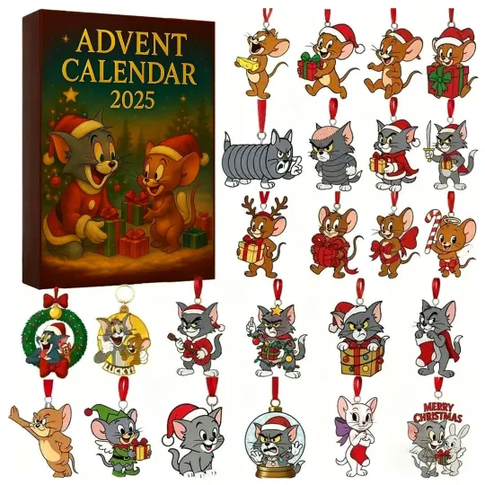 Advent Calendar 2025 Festive Cartoon Tom and Jerry