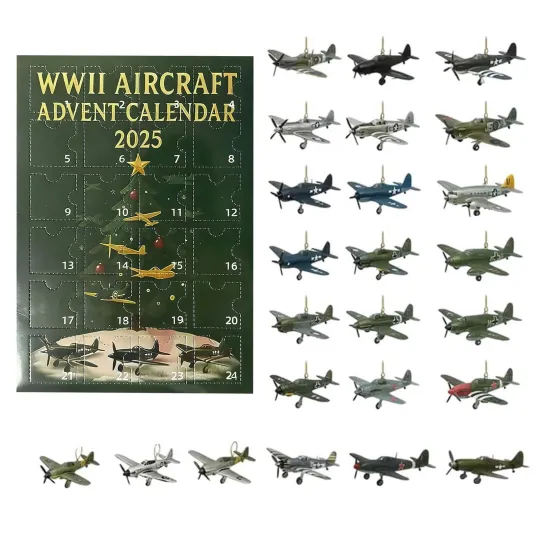 Discover WWII Aircraft Advent Calendar, 24 Days Warbirds Christmas Countdown Calendar