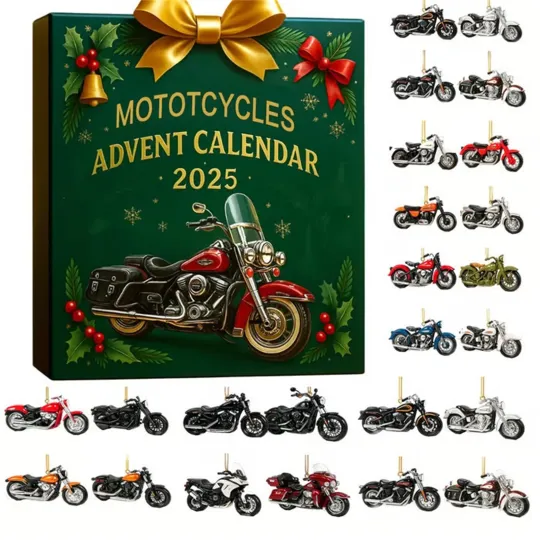 Discover Motorcycle Theme Advent Blind Collectible Calendar 2025, Countdown Sets 24 Hangs