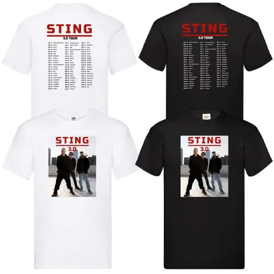 Discover STING 3.0 Tour T-Shirt 2025 Music Concert Unisex Fan Tee with Dates