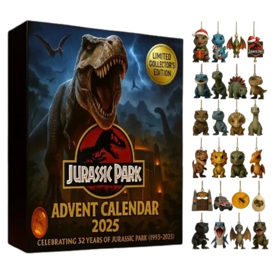 Jurassic Park Acrylic Advent Calendar 2025, 24 Days, Christmas Dinosaur Decor
