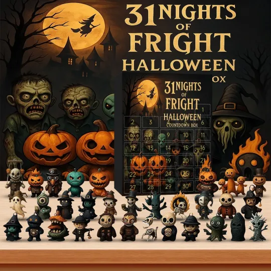 Discover 31 Nights of Fright Halloween Advent 2025, Countdown Box w/ 31 Figures