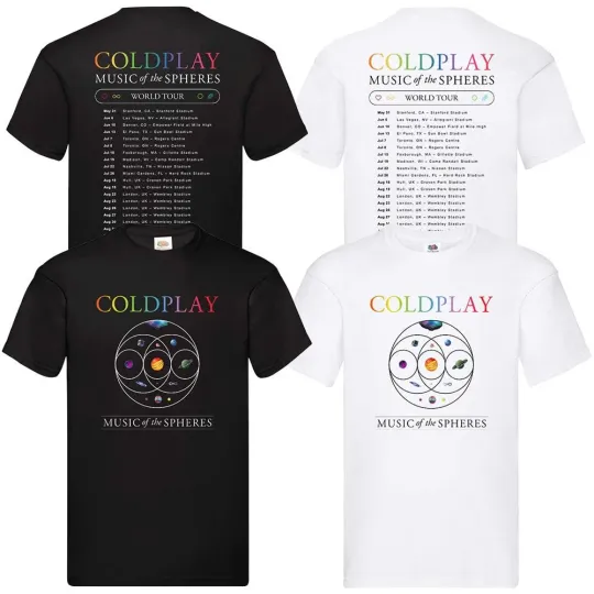 Coldplay Music of the Spheres T-Shirt 2025 World Tour Concert Tee