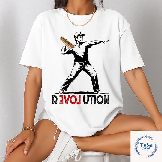 Discover Throwing Sandwich Revolution Funny Humor Meme T-Shirt