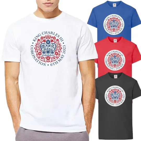Discover Mens King Charles III Coronation 3D T-Shirt Gift Souvenir