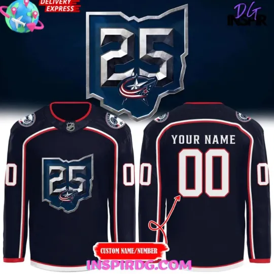 Discover Custom Columbus Blue Jacket 25Th Anniversary Special Hockey Jersey