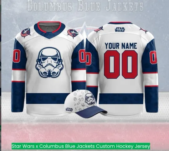 Discover Custom Star Wars X Columbus Blue Jacket Hockey Jersey