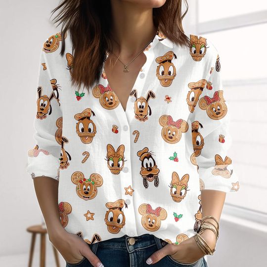 Discover Mickey & Friends Christmas Shirt, Disney Gingerbread Women’s Blouse, Magic Kingdom