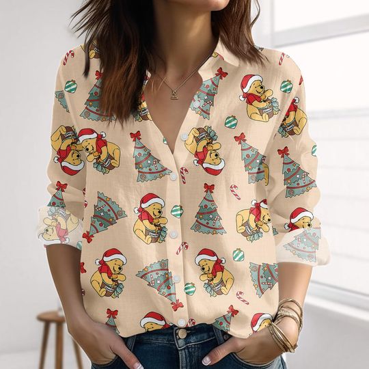 Discover Retro Winnie the Pooh Christmas Look Blouse for Women