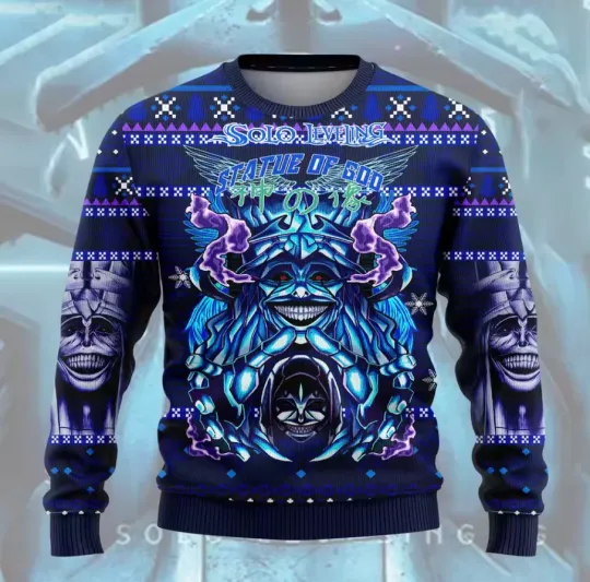 Discover 25-26 Leveling Anime Winter Christmas Ugly Sweatshirt