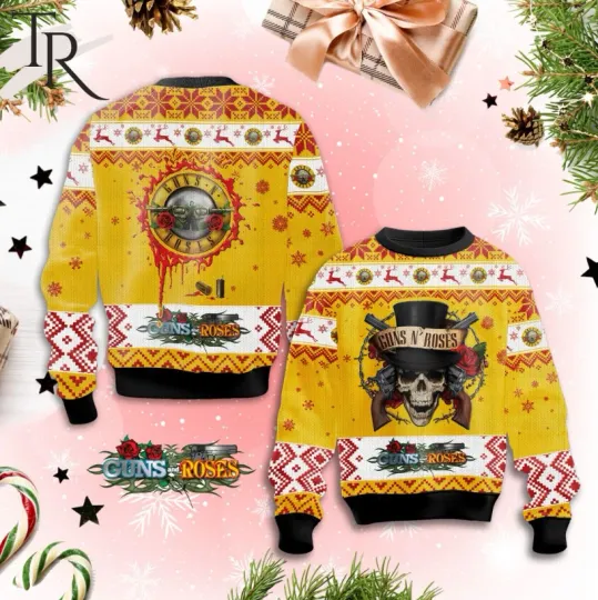 Guns And Roses Ugly Christmas Sweater For Fans