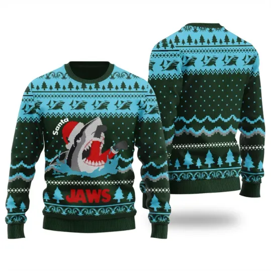 Santa Jaws Funny Shark Ugly Christmas Sweater