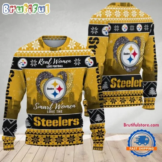 Discover football Pittsburgh Steeler Real Women Love Football Ugly Christmas Sweater