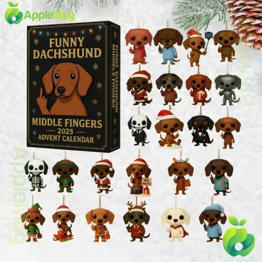 Discover Funny Dachshund Middle Fingers 2025 Advent Calendar
