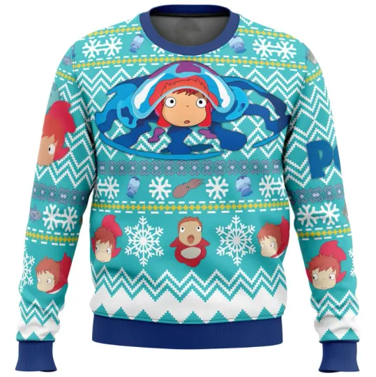 Magical Ponyo Ugly Christmas Sweater