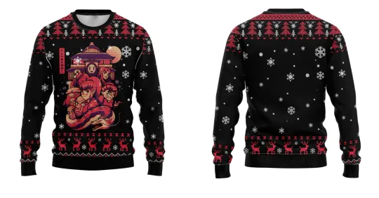 Discover Spirited Away Anime Black Ugly Christmas Sweater