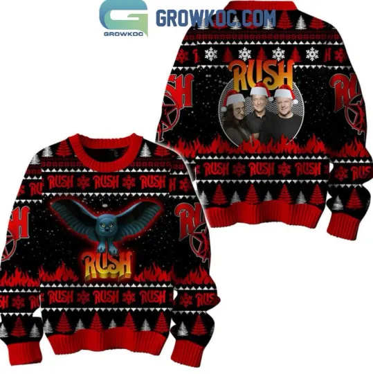 Discover Rush Merry 2025 Christmas Happy Holidays Ugly Sweater