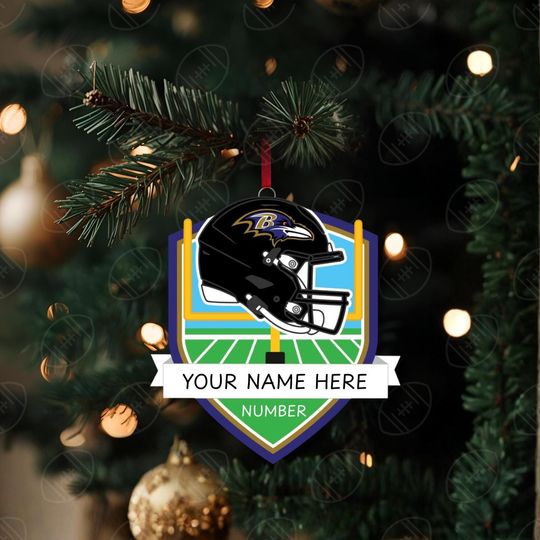 Baltimore Ravens Personalized Shield Ornament