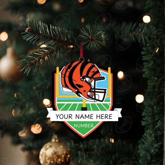 Cincinnati Bengals Personalized Shield Ornament