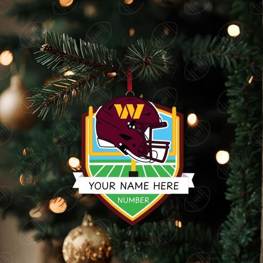 Washington Commanders Personalized Shield Ornament