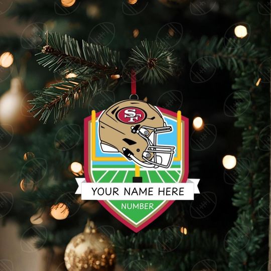 San Francisco 49ers Personalized Shield Ornament