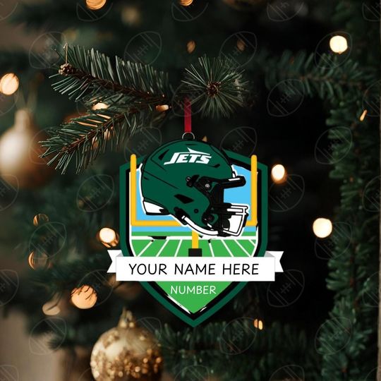 Discover New York Jets Personalized Shield Ornament