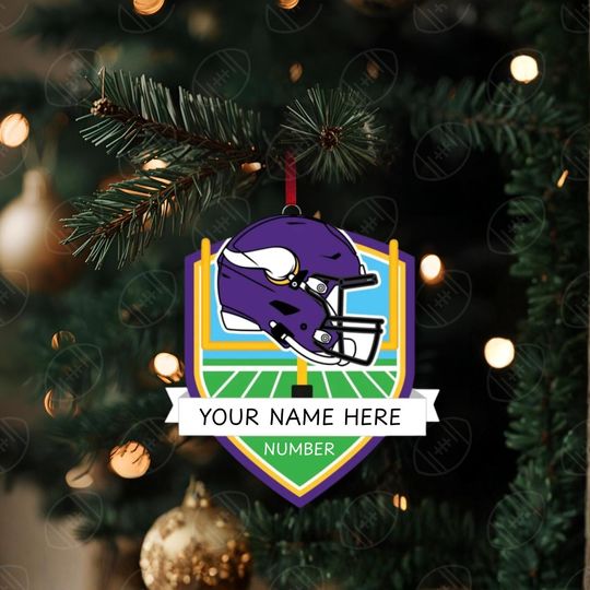 Minnesota Vikings Personalized Shield Ornament