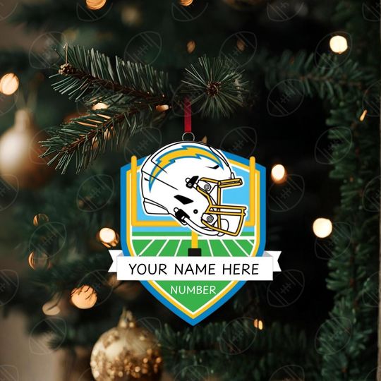 Discover Los Angeles Chargers Personlaized Shield Ornament