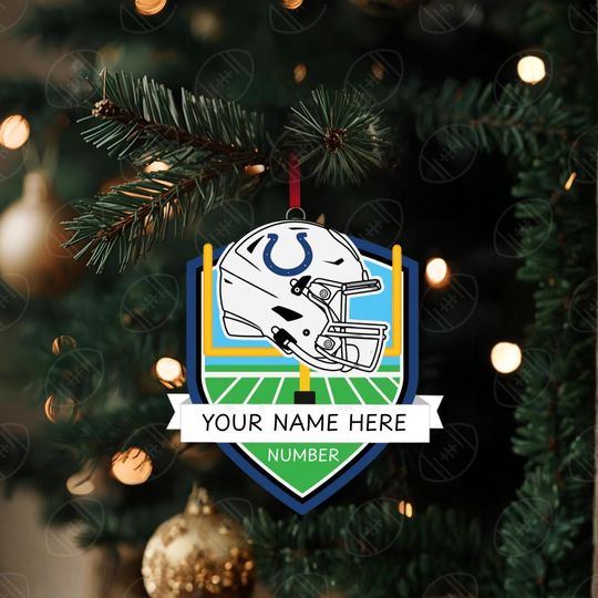 Discover Indianapolis Colts Personalized Shield Ornament
