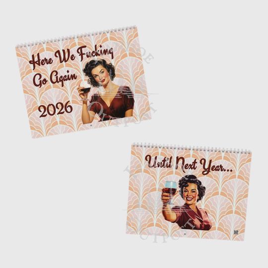 Discover 2026 Sarcastic Housewife Wall Calendar | Sweary Affirmations | Sassy Vintage Diary