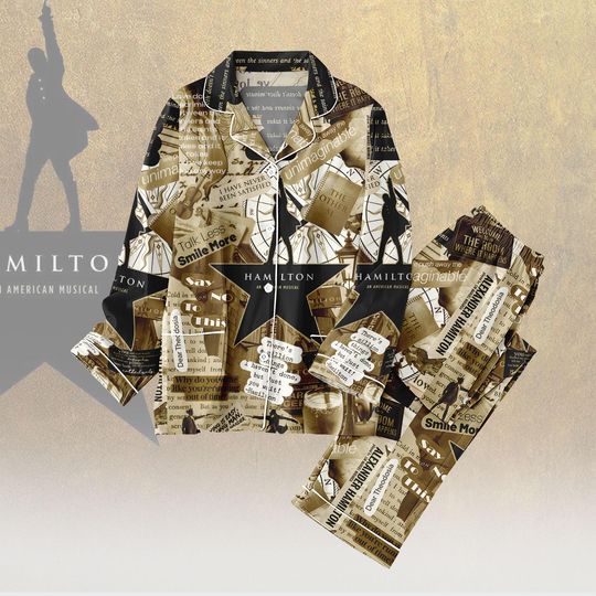 Discover Music Thick Pajamas Set, Broadway Musical Long PJs, Rise Up Print Winter Sleepwear, Cozy Lounge Outfit