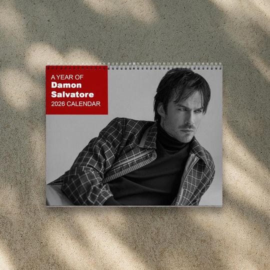 Discover Damon Salvatore 2026 Wall Calendar, A Year of Damon Calendar, Vampire Diaries Fan Gift