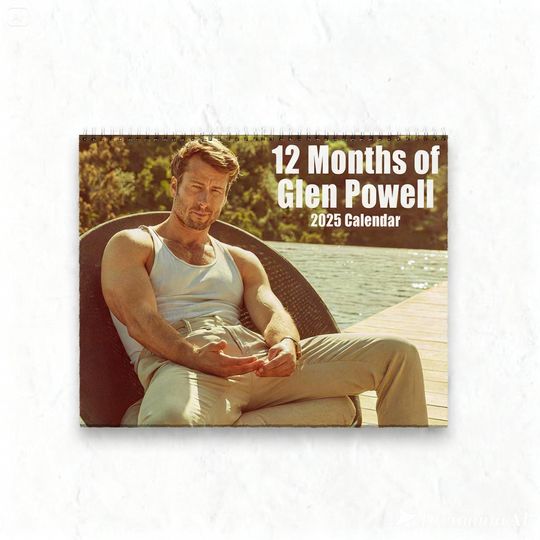 Discover Glen Powell 2026 Wall Calendar, Celebrity Fan Gift for Her, Funny Celebrity Crush Merch