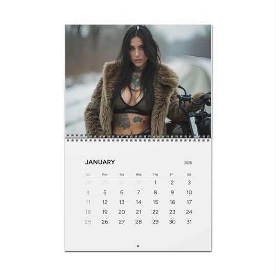 Discover Biker Babes 2026 Calendar, Motorcycle Wall Calendar, Unique Art & Design, Gift for Bikers
