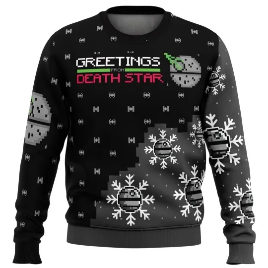 Discover Death Star Star Wars Ugly Christmas Sweater Sci-Fi Festive Gift for SW Fans