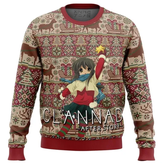 Discover Clannad Ugly Christmas Sweater Festive Anime Gift for Fans of Romance Series