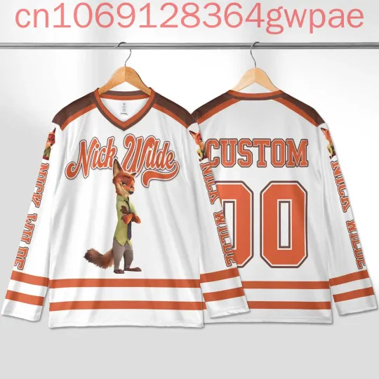 Discover Custom Disney Zootopia Judy Hopps Ice Hockey Jersey 3D Mens Women Long Sleeve Sweatshirt Fashion Flash Team Sports Hockey Jersey