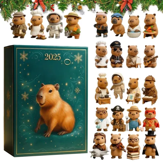 Discover Christmas Advent Capybara 2D Acrylic Decoration 24 Days Countdown Calendar
