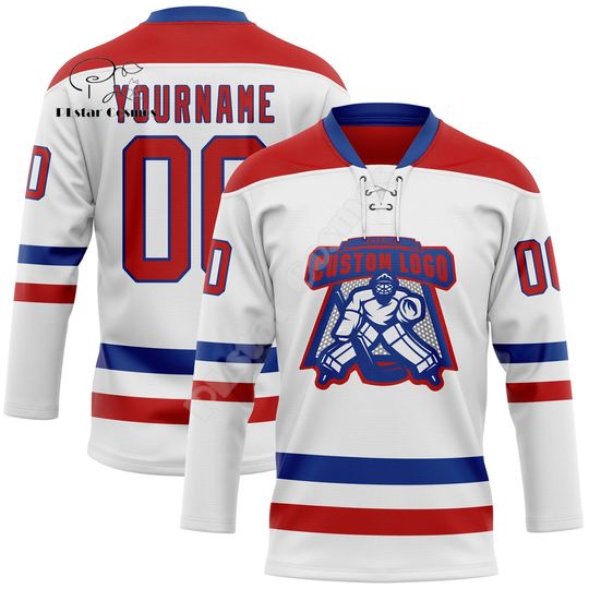 Discover Custom Name Logo Graffiti Tattoo Retro Vintage Hockey Jersey Shirts Long sleeve 3D Print Harajuku Streetwear Pullover Casual X2