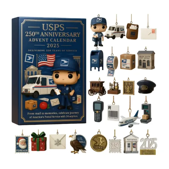 Discover Postal Service 250th Anniversary Advent Calendar, 2D Christmas Countdown Calendar