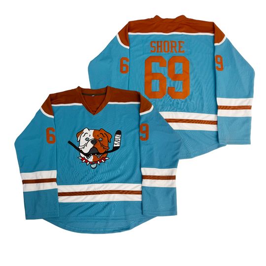 Discover Ice Hockey Jersey 69 Shore Shoresy Sudbury Bulldog Mens Adult Stitched Movie Jerseys Blue Long sleeves Clothing Sewing embroider