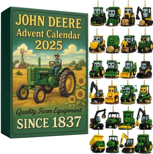 Discover 2025 Tractor Ornament Advent Calendar, 24 Piece Farm Collection