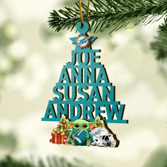 Discover Miami Football Team Dolphinss Christmas Ornament Gift Decor