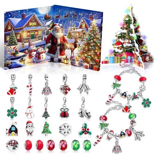 Discover Christmas Advent Calendar Bracelets 2025 for Girls, 24 Days Xmas Countdown