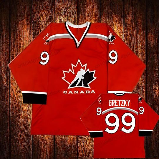 Custom Vintage 1998 Wayne Gretzky Steve Yzerman CROSBY Canada Embroidery Hockey Jersey Youth Kids Adult Any Size And name