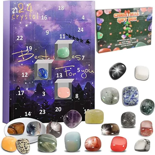 Discover Crystal Advent Calendar 2025, 24 Days Christmas Countdown Calendar Gifts for Kids