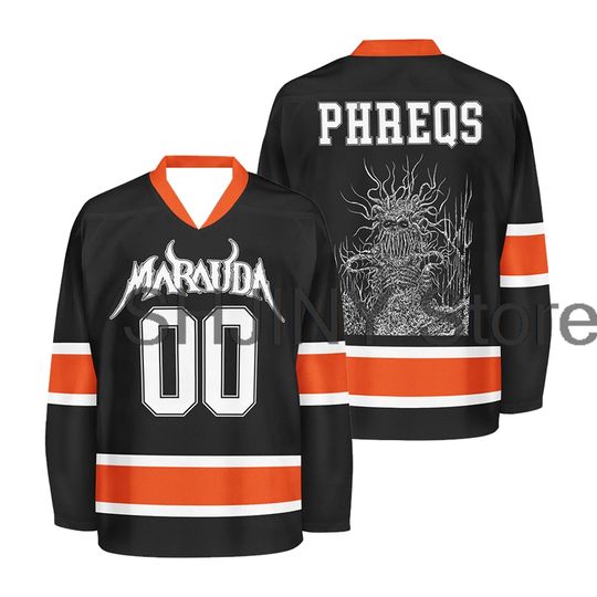 Marauda Phreqs Hockey Jersey V-Neck Long Sleeve Streetwear Tops Women Men Sprot Shirts