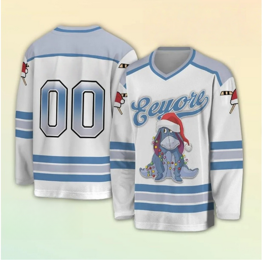 Discover Disney Eeyore Men's Ice Hockey Jacket 2025 Autumn/Winter New Jersey Outdoor Sports Top Y2K Large Casual Long Sleeve T-shirt