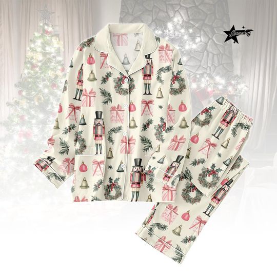 Christmas Nutcracker Pajama Set for Adults, Family Holiday Sleepwear